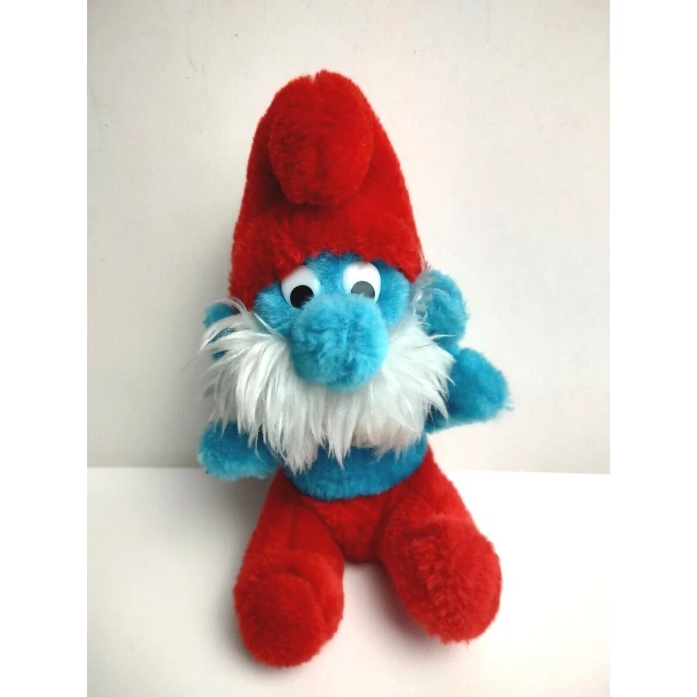 Vintage 1981 Papa Smurf Plush Toy Stuffed 8